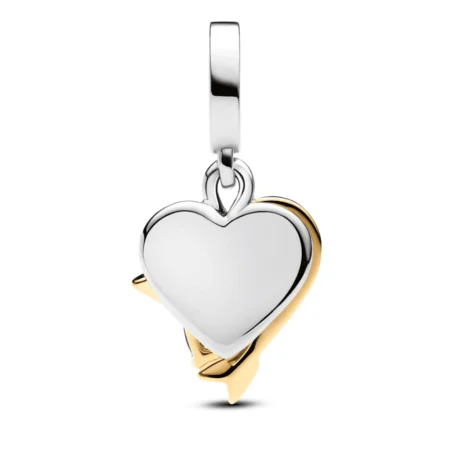 Engravable Heart Arrow Double Dangle Charm Official Pandora™ Malta - Main Image